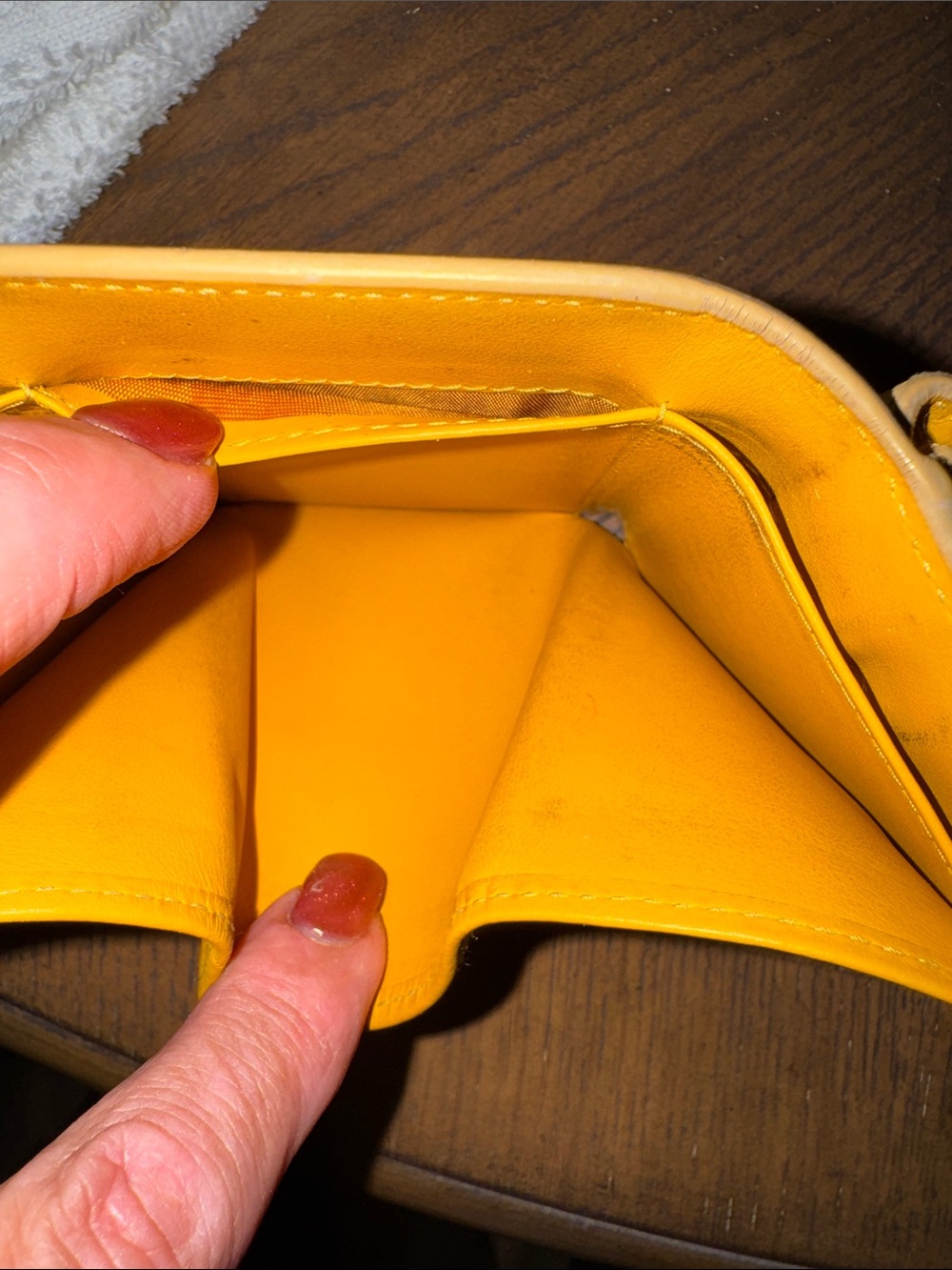 Prada Yellow Saffiano Leather Bow Continental Wallet - Picture 5 of 9